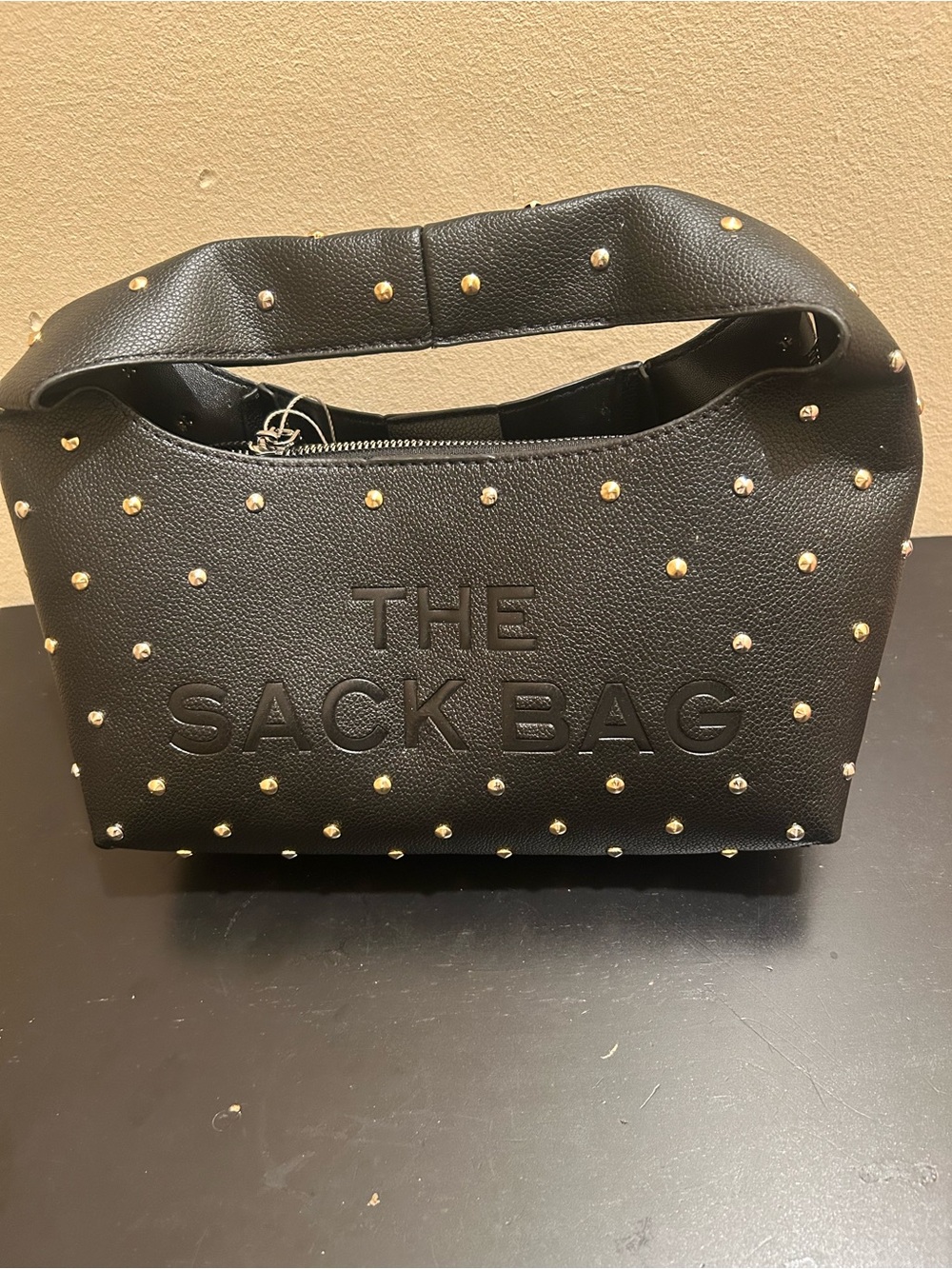 The Sack Bag Studded Black Shoulder Bag